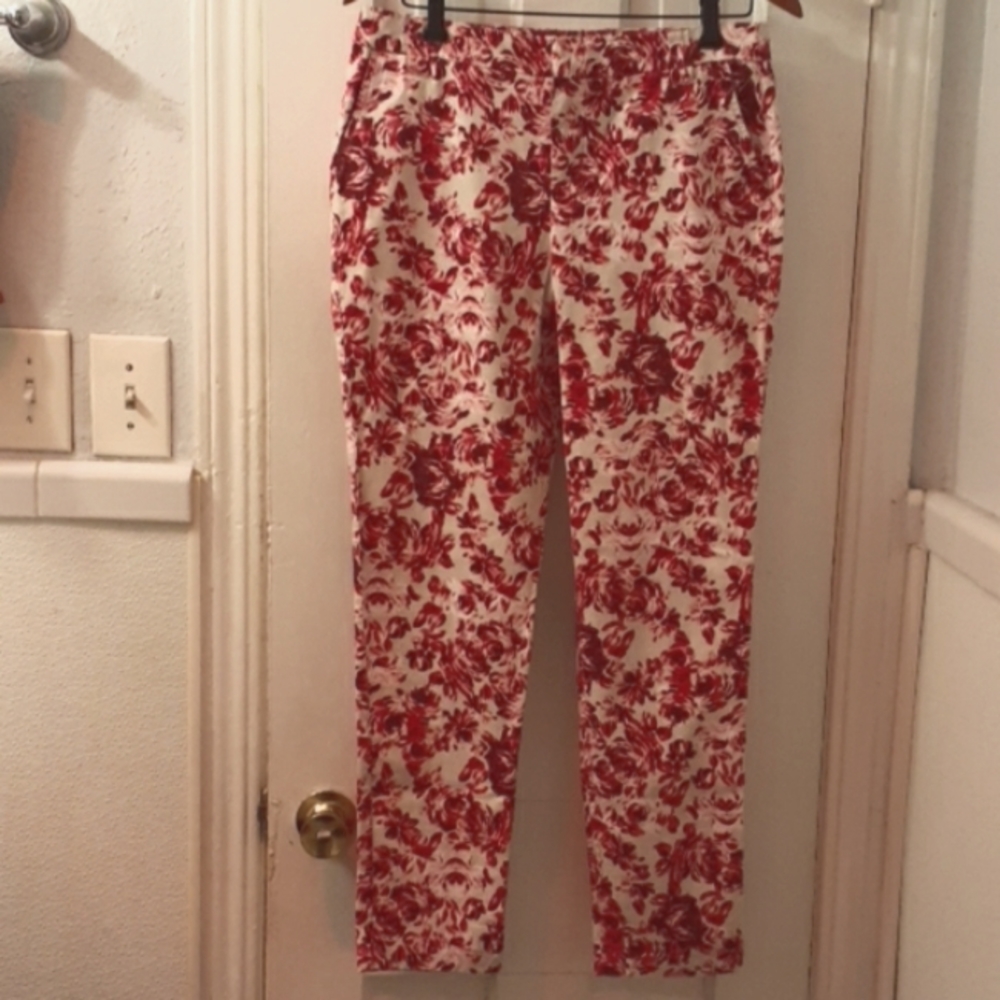 Kim Rogers Floral Mom Jeans Pink & Cream Size 6